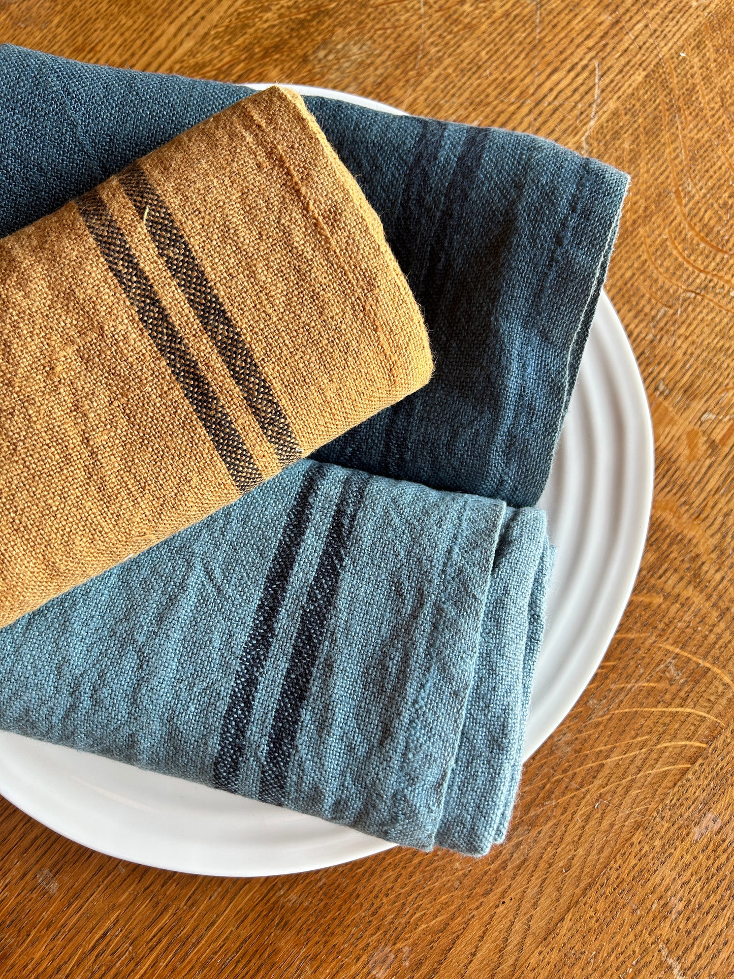 Large Pre-washed French Country Linen Tea Towels from Charvet Editions
