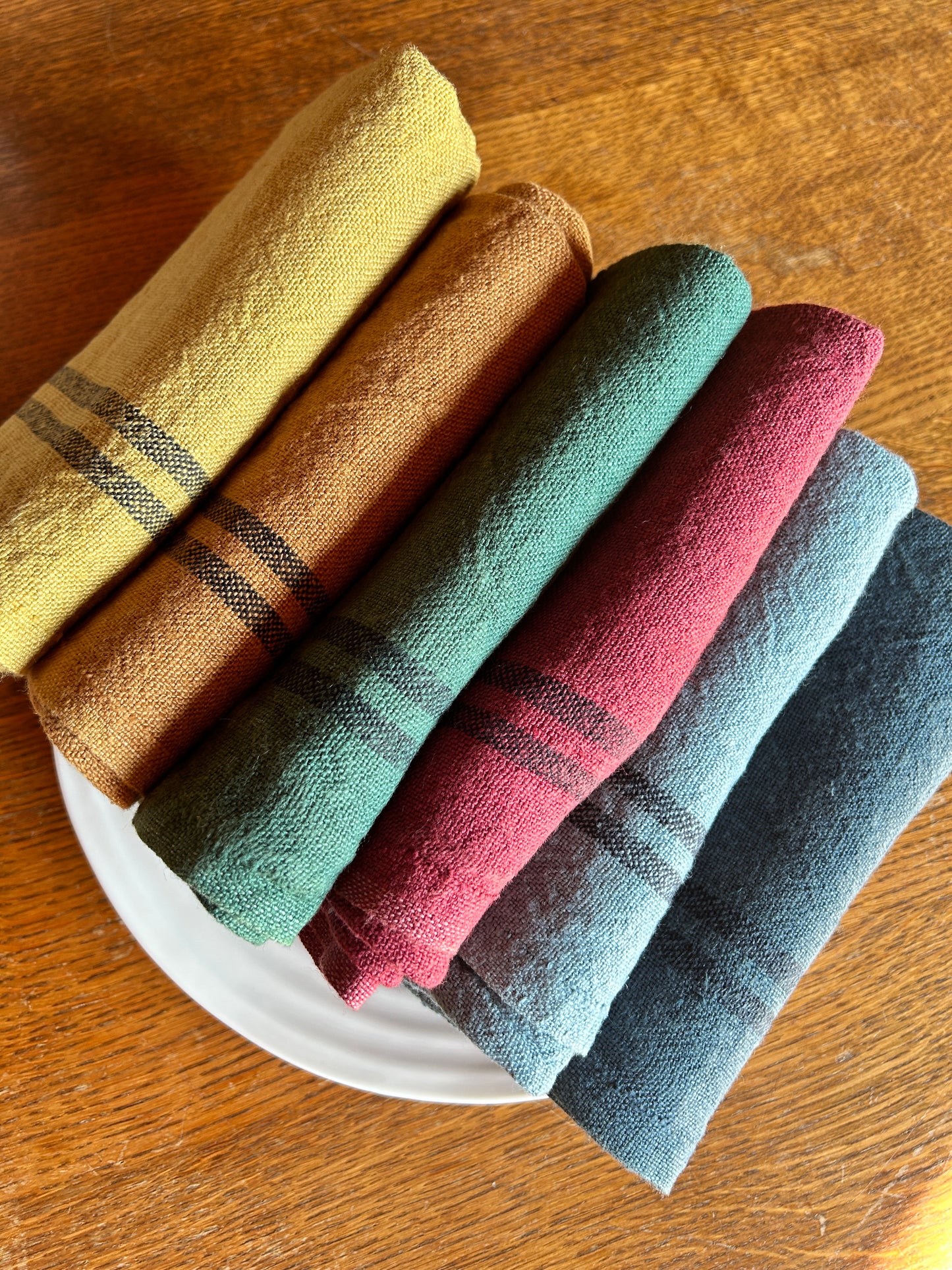 Vintage Gold Pre-Washed French Country Linen Tea Towels 74x52cm