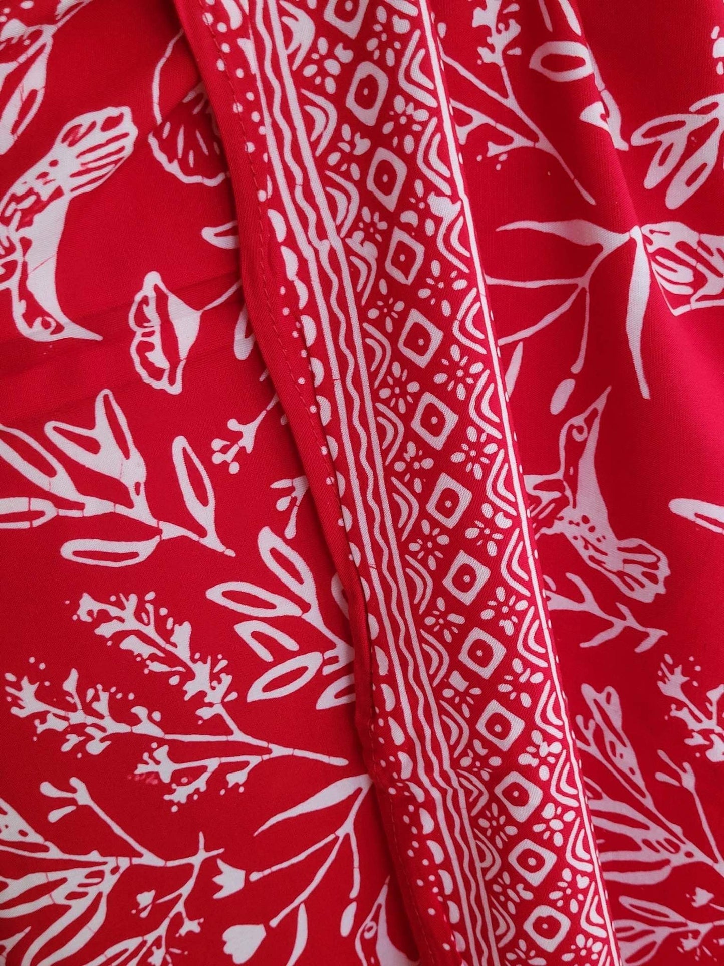 Hummingbird Red Batik Sarong