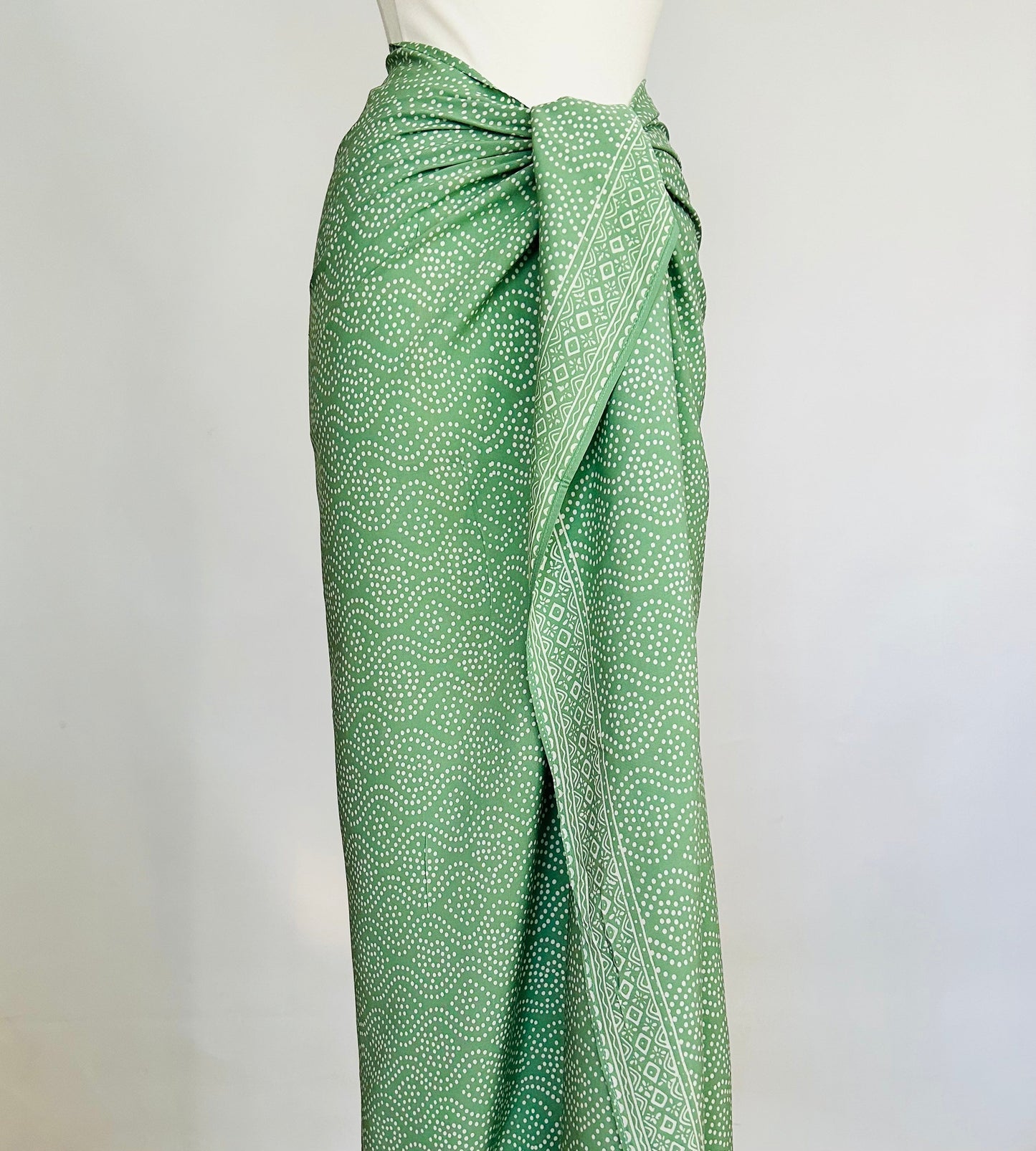 Pointillism Sage Green Batik Sarong