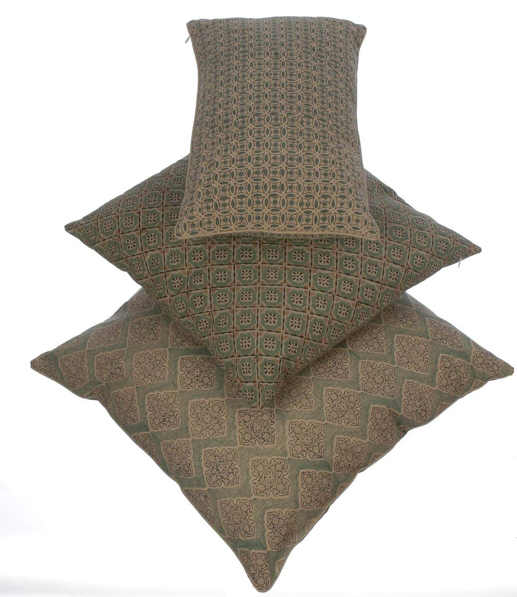 Potager Collection Cotton Cushion in Duck Egg Tessera 50x50