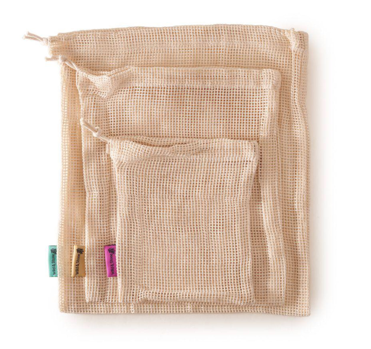 Organic Cotton Produce Bags Set of 3