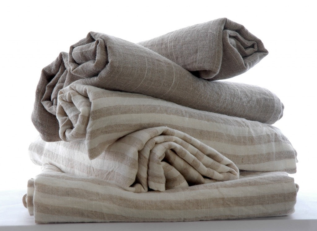 large Pure Linen Tea Towel in Natural Plain Flax 80x50cm