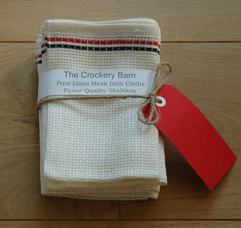 Pure Linen Dishcloths That Naturally Deter Bacteria 15x20ins
