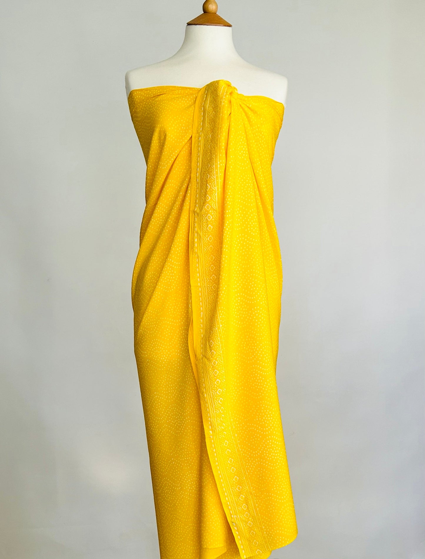 Pointillism Yellow Batik Sarong