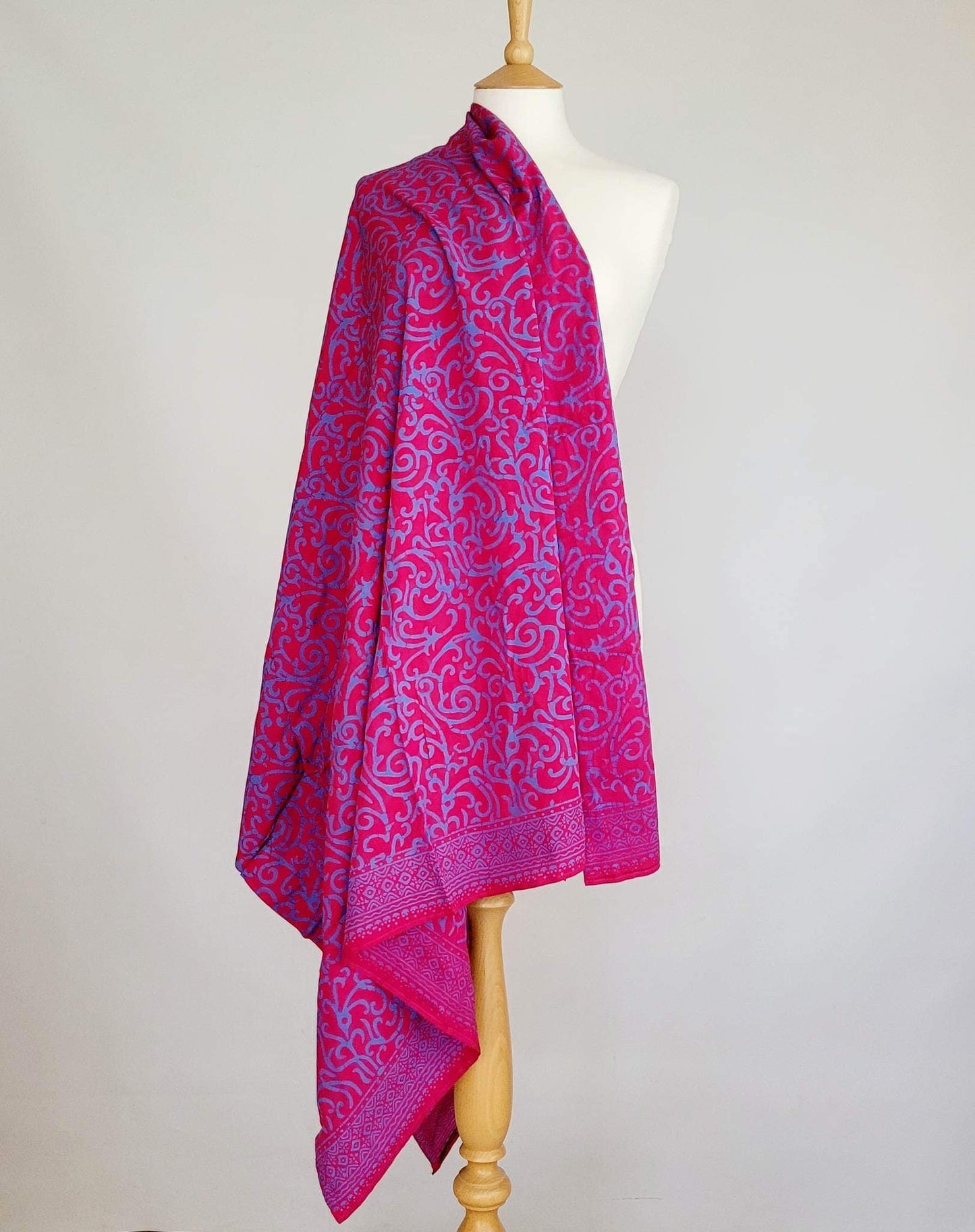 Java Cerise and Blue Batik Sarong