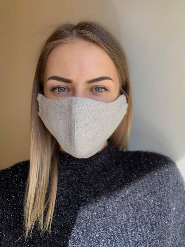 Pure linen face mask