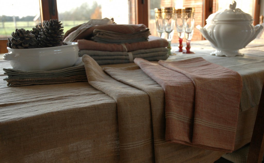 Biella Pure Linen Long Table Runners 50x145cm 3 Colour Choices