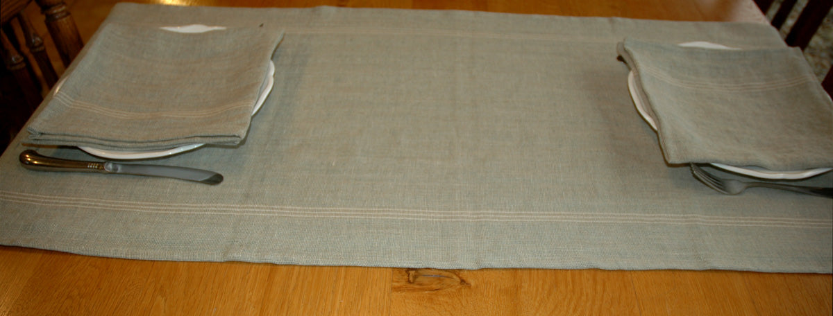 Biella Pure Linen Long Table Runners 50x145cm 3 Colour Choices