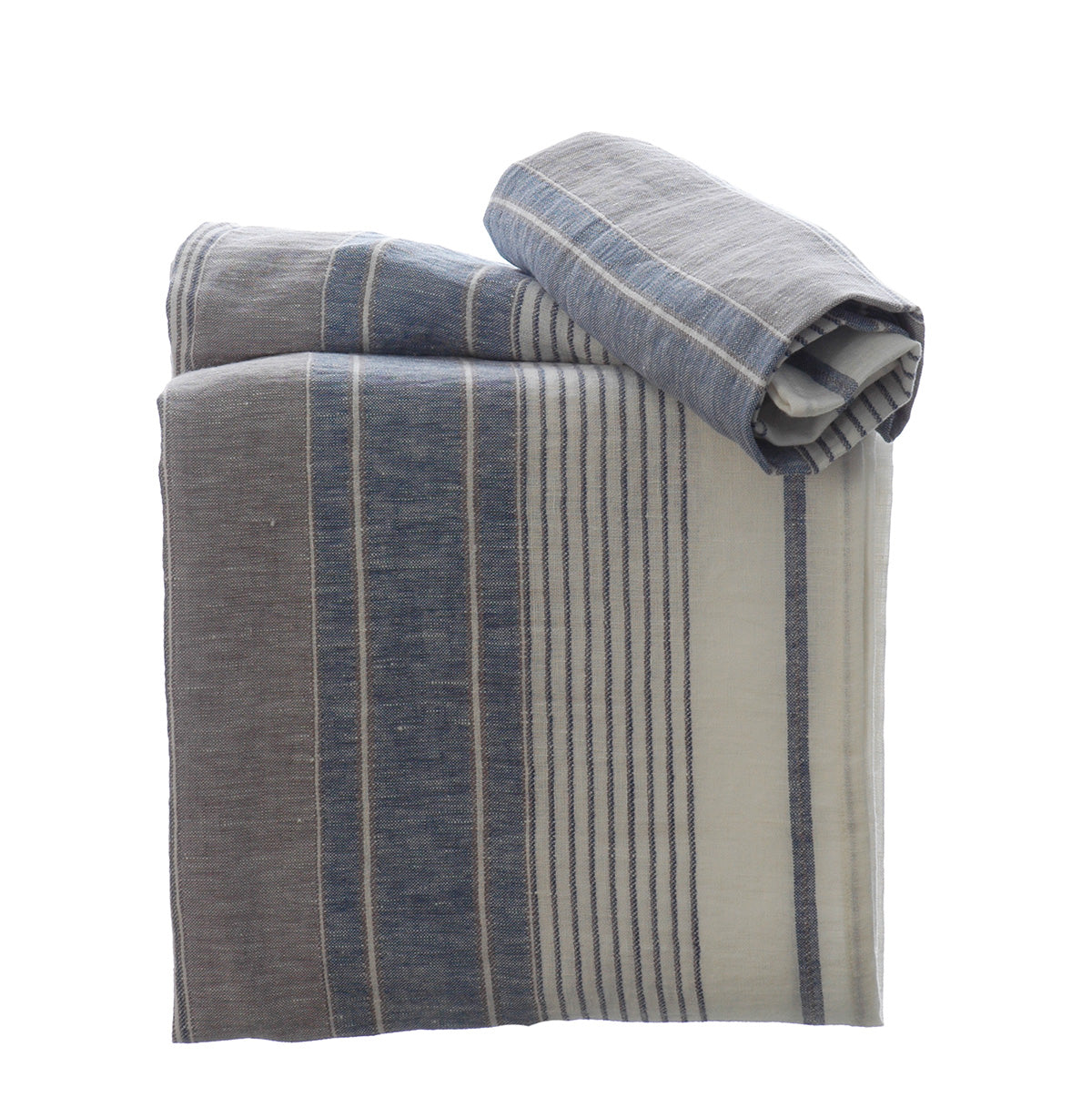 linen Tea Towels in Blue & Grey Stripe 50x75cm