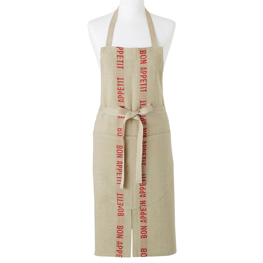 Pure Pre-Washed Linen Apron with Bon Appetit Detail