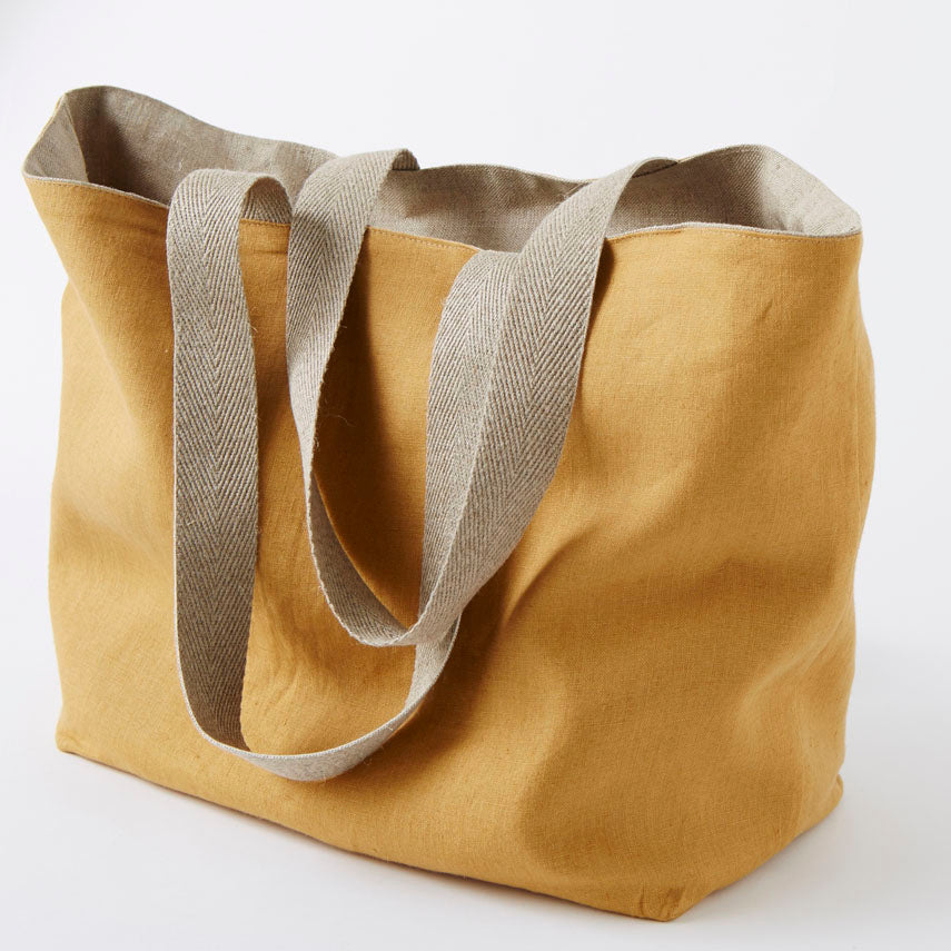 Fully Reversible & Machine Washable Linen Shopping/Travel bags