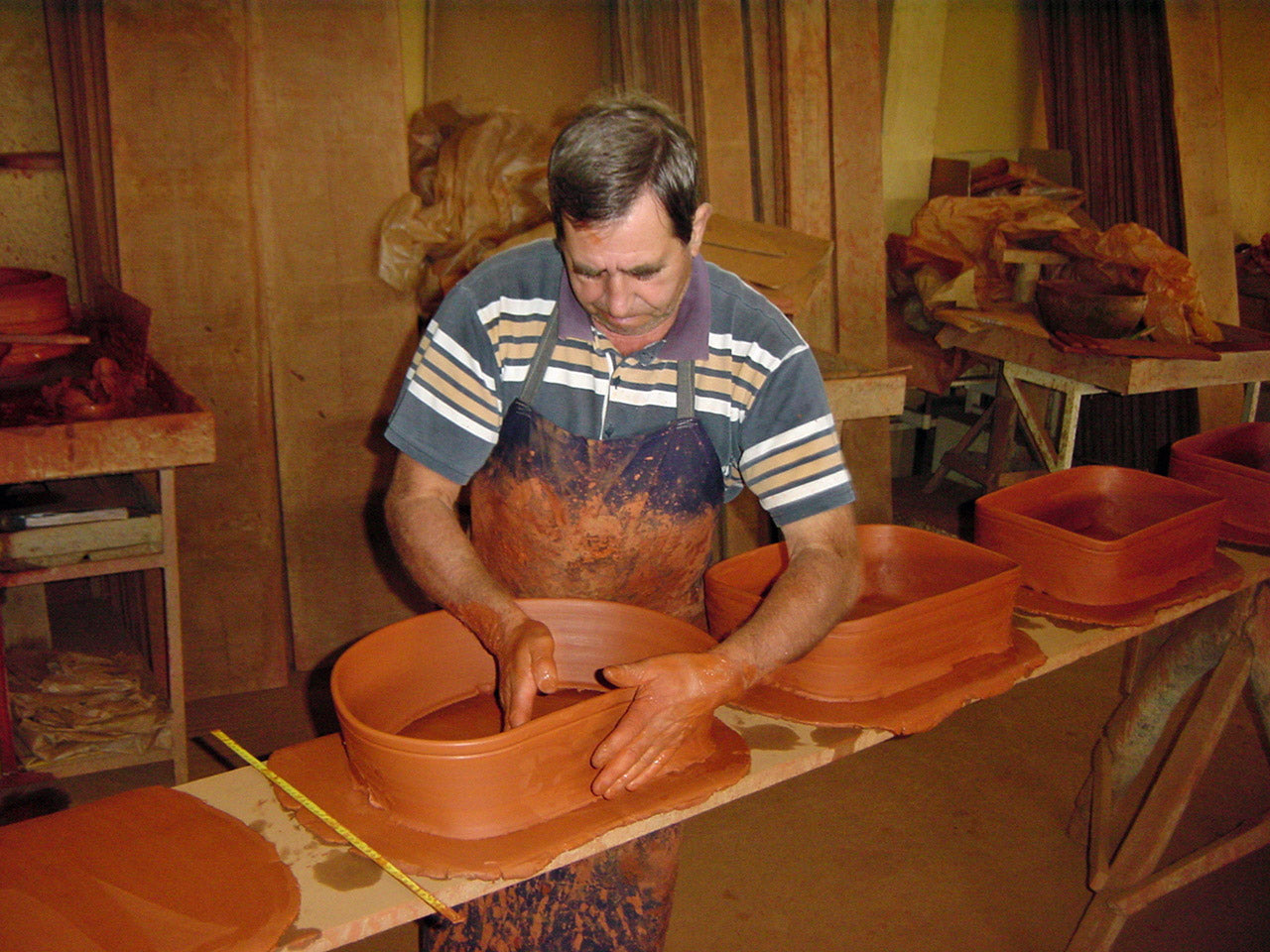 Hand Thrown Terracotta Extra Large Serving/Mixing Bowl with 2 Handles