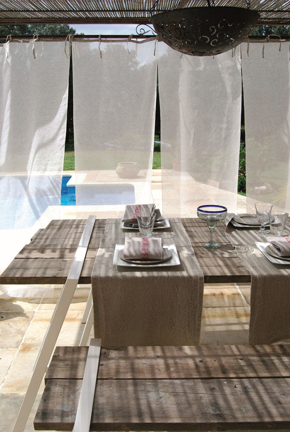 Pure linen plain table runner 45x150cm