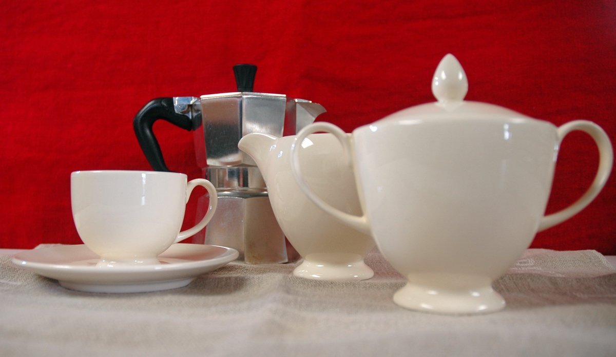 2 Ivory Cream Fine Ironstone China Espresso Cups and Saucers