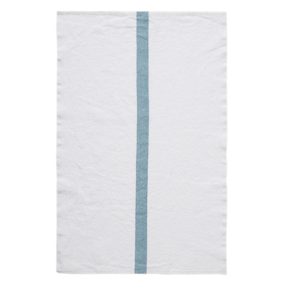 Pure Flax Linen Tea Towel With Stripe detail