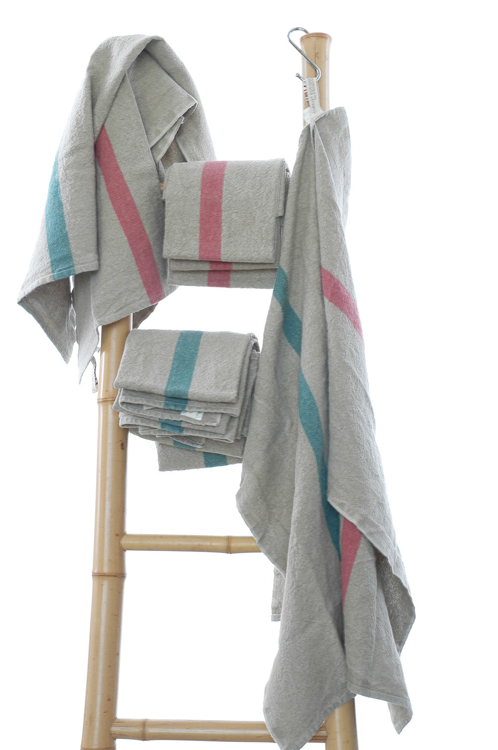 Pure Flax Linen Tea Towel With Stripe detail