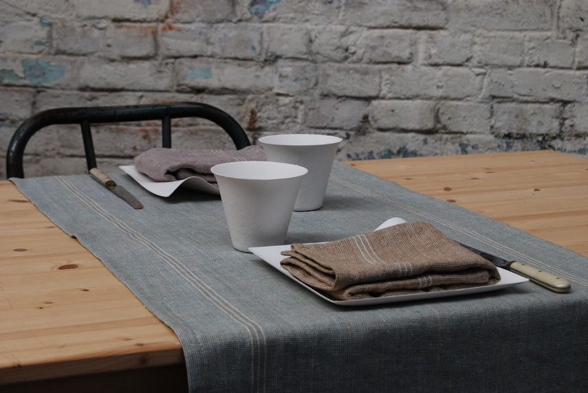 Biella Pure Linen Long Table Runners 50x145cm 3 Colour Choices