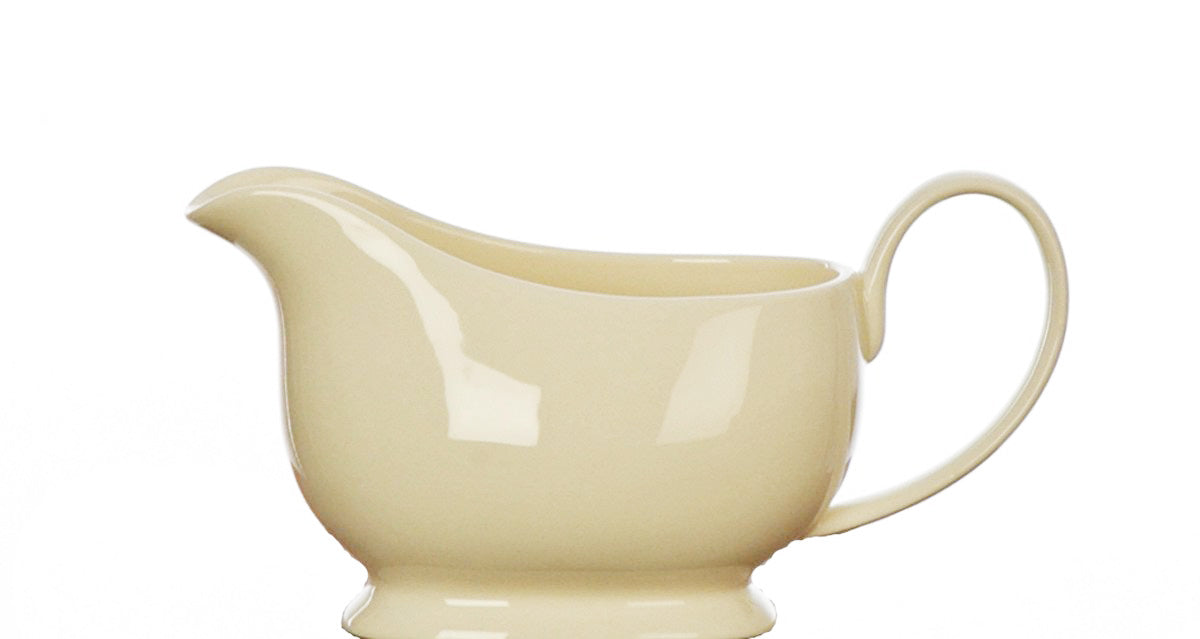 Rich cream coloured gravy boat