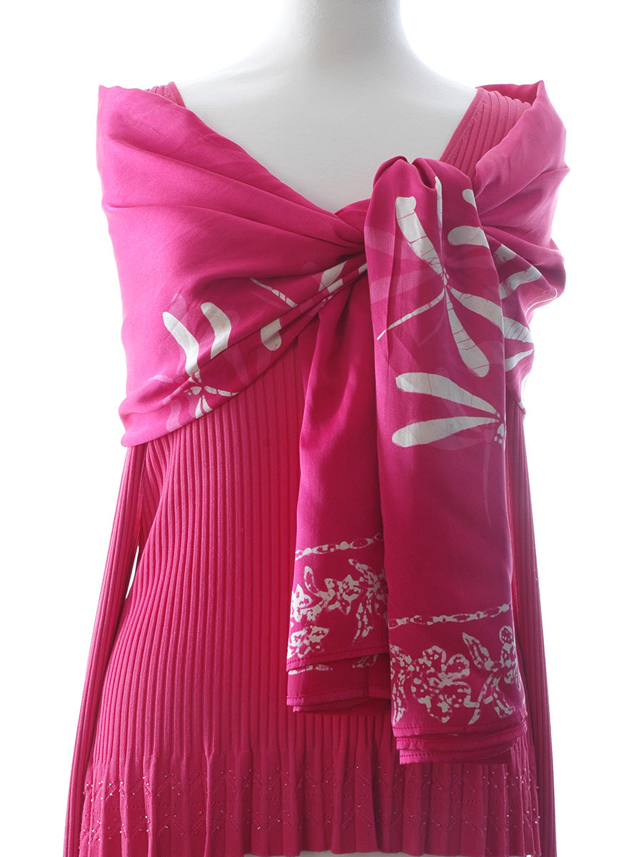 Perfectly pink batik dragonfly sarong or wrap truly multiuseful