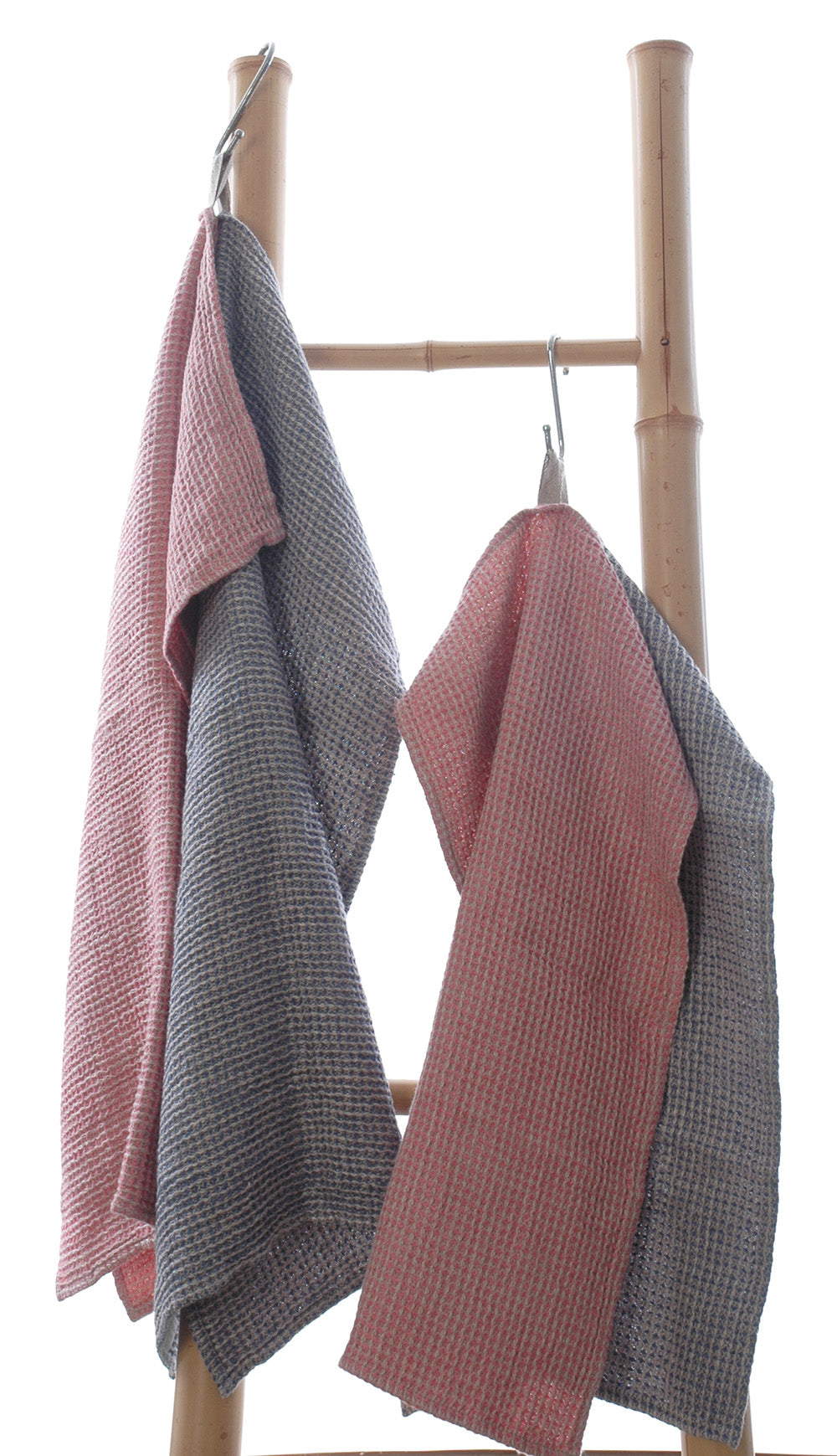 Super Soft Waffle Linen Guest Hand Towels with Hanging Loop 30x55cm