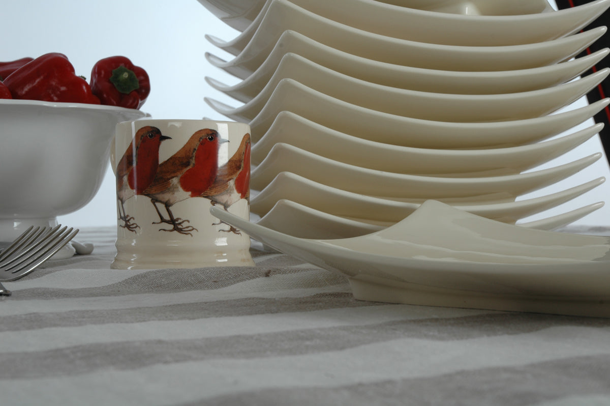 2 Ivory Cream Fine Ironstone China Square Plates 26cm squ
