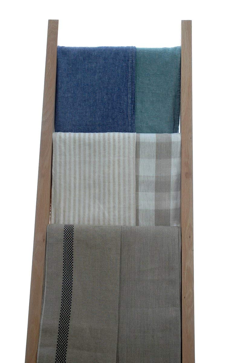 Pure Linen Table Runners with Checked Striped Detail 45x150cm