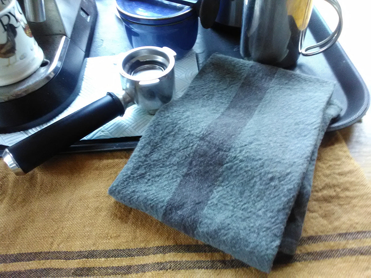 Natural Pre-Washed Linen Tea Towel With Stripe Detail 44x75cm