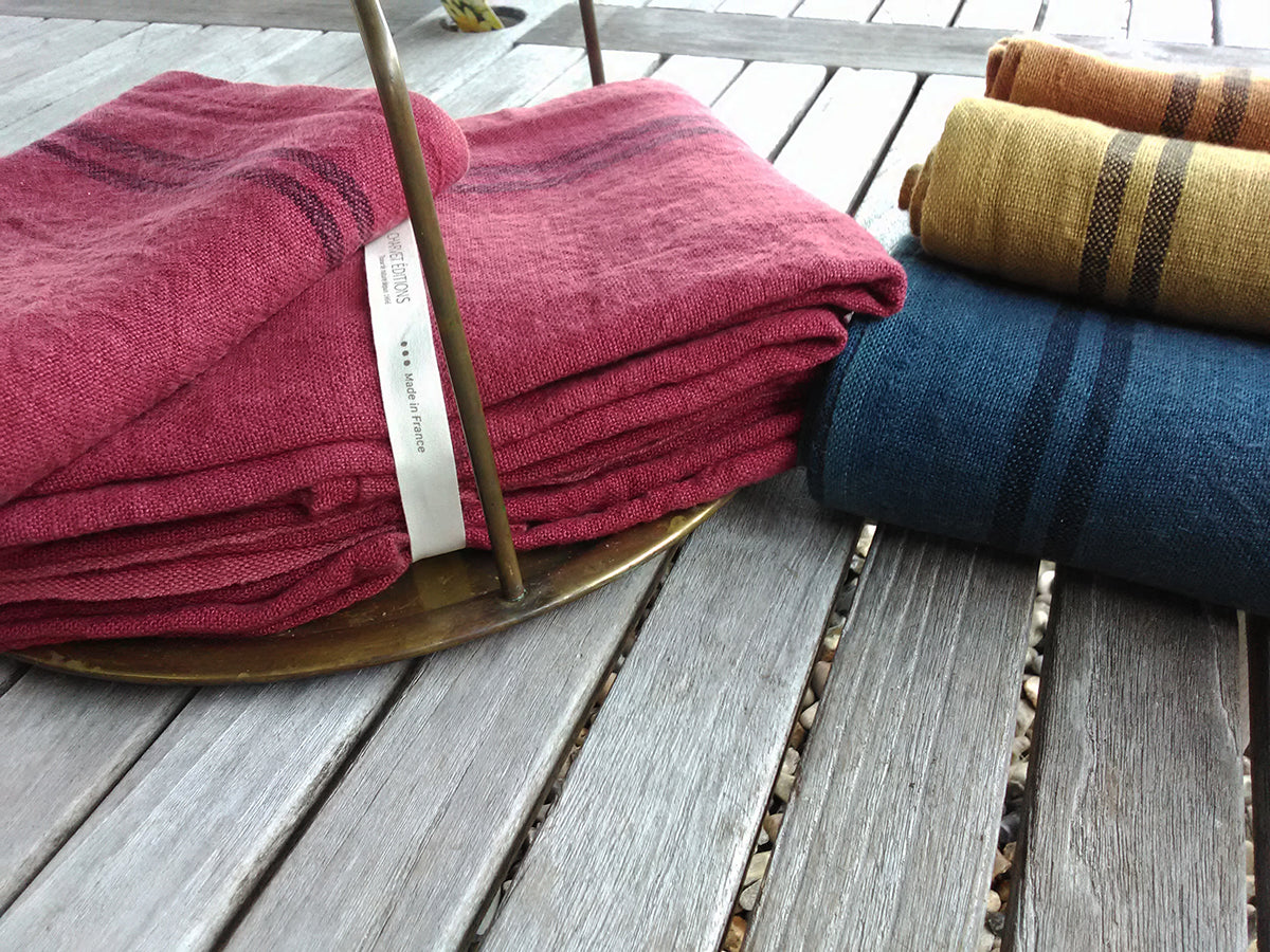 Large Pre-washed French Country Linen Tea Towels from Charvet