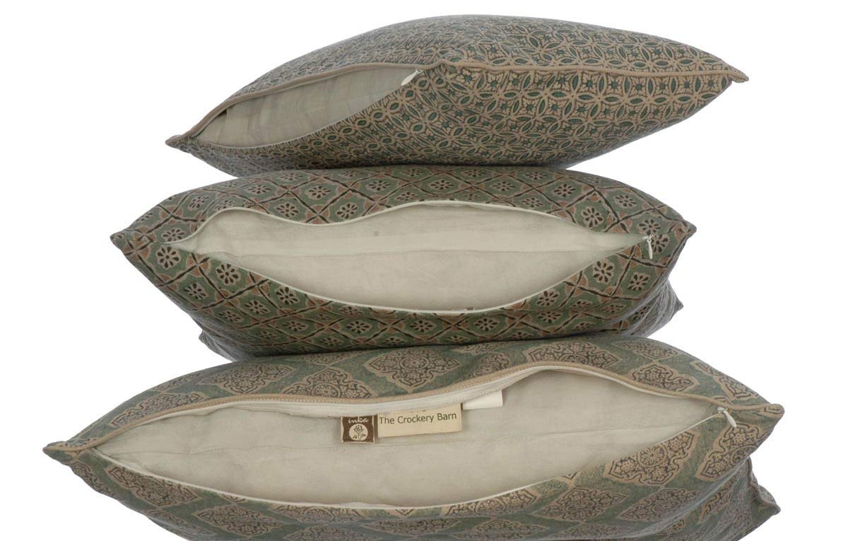 Potager Collection Cotton Cushion in Bronze Tessera 50x50