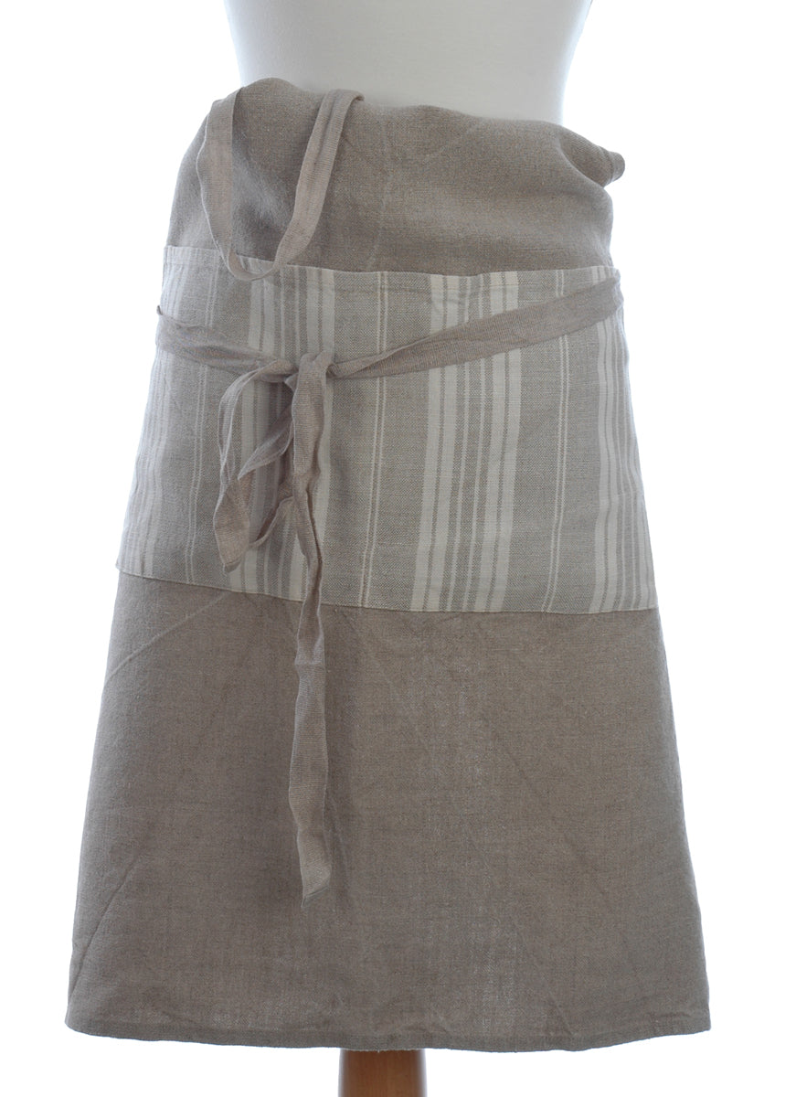 Large Pre-Washed Quality Linen Apron with 2 Front Pockets