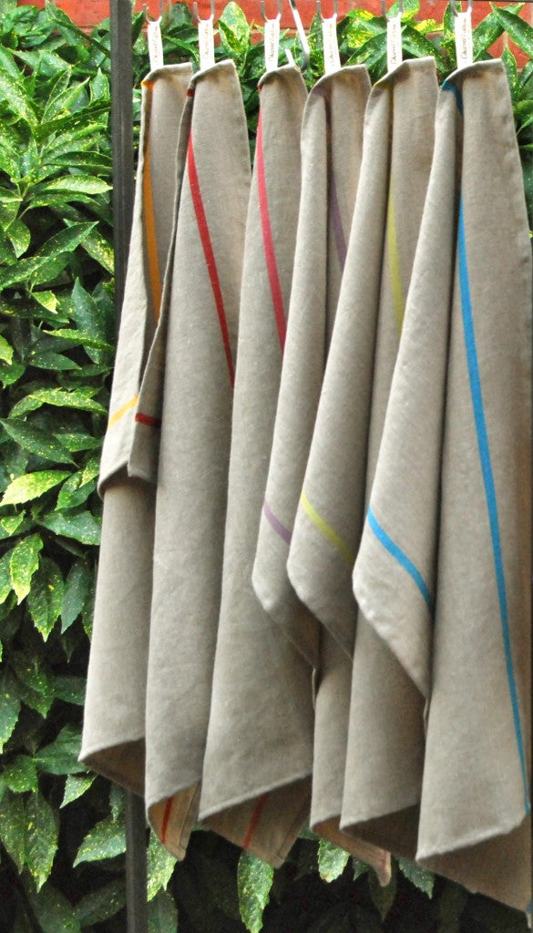 Pure Pre-Washed Linen Tea Towel from The Rainbow Collection in Red