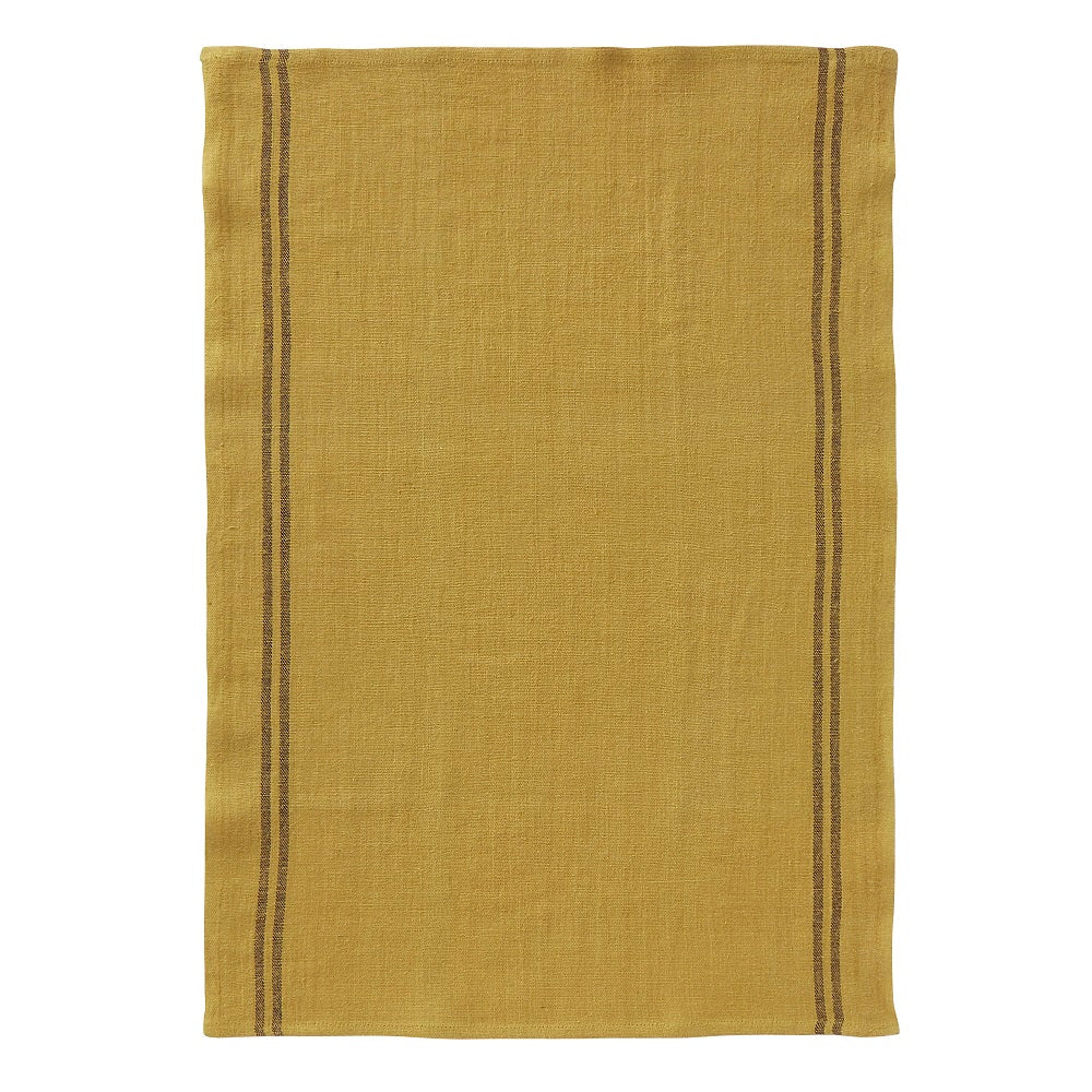 Vintage Gold Pre-Washed French Country Linen Tea Towels 74x52cm