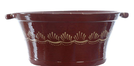 Extra large terracotta handmade serving bowl for food