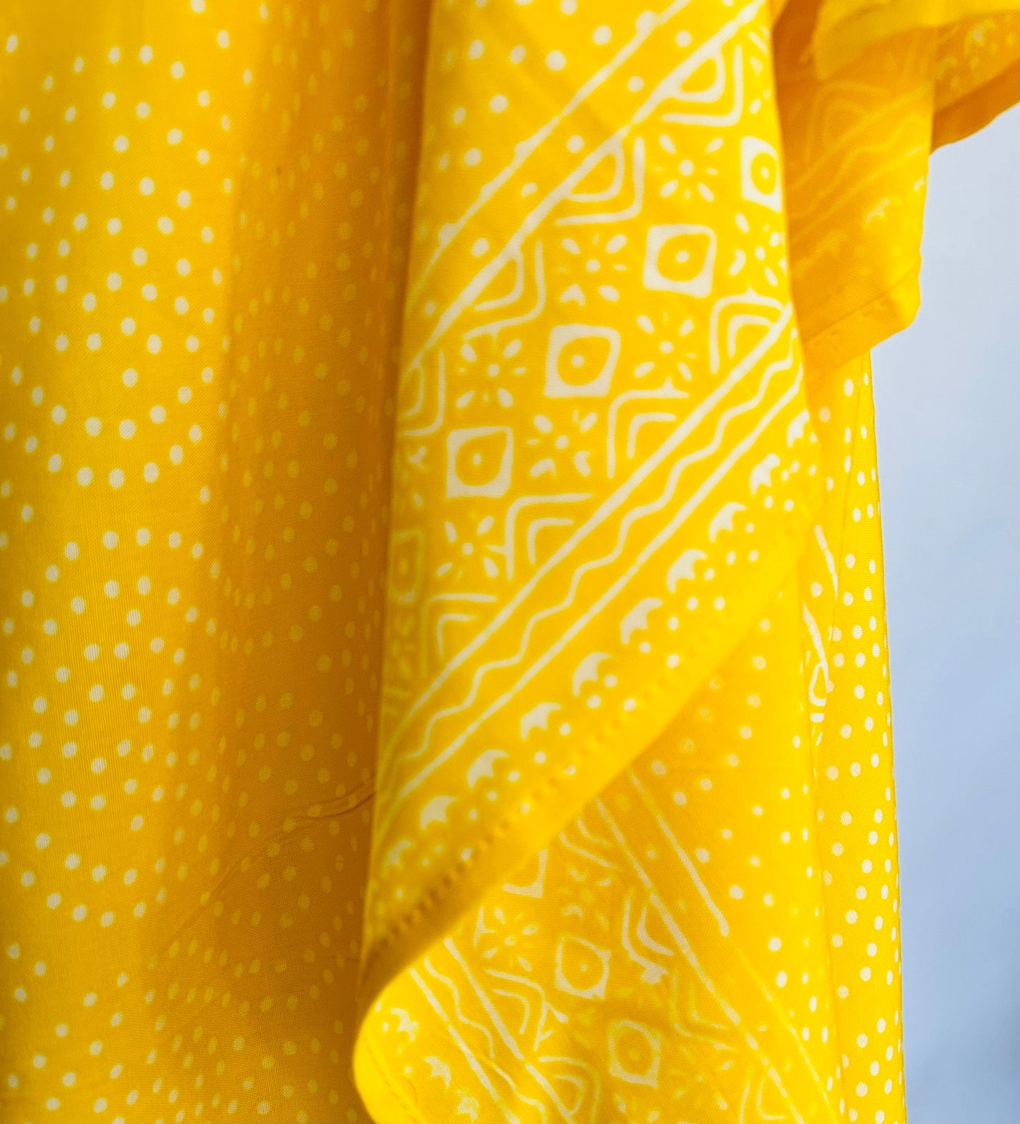 Pointillism Yellow Batik Sarong
