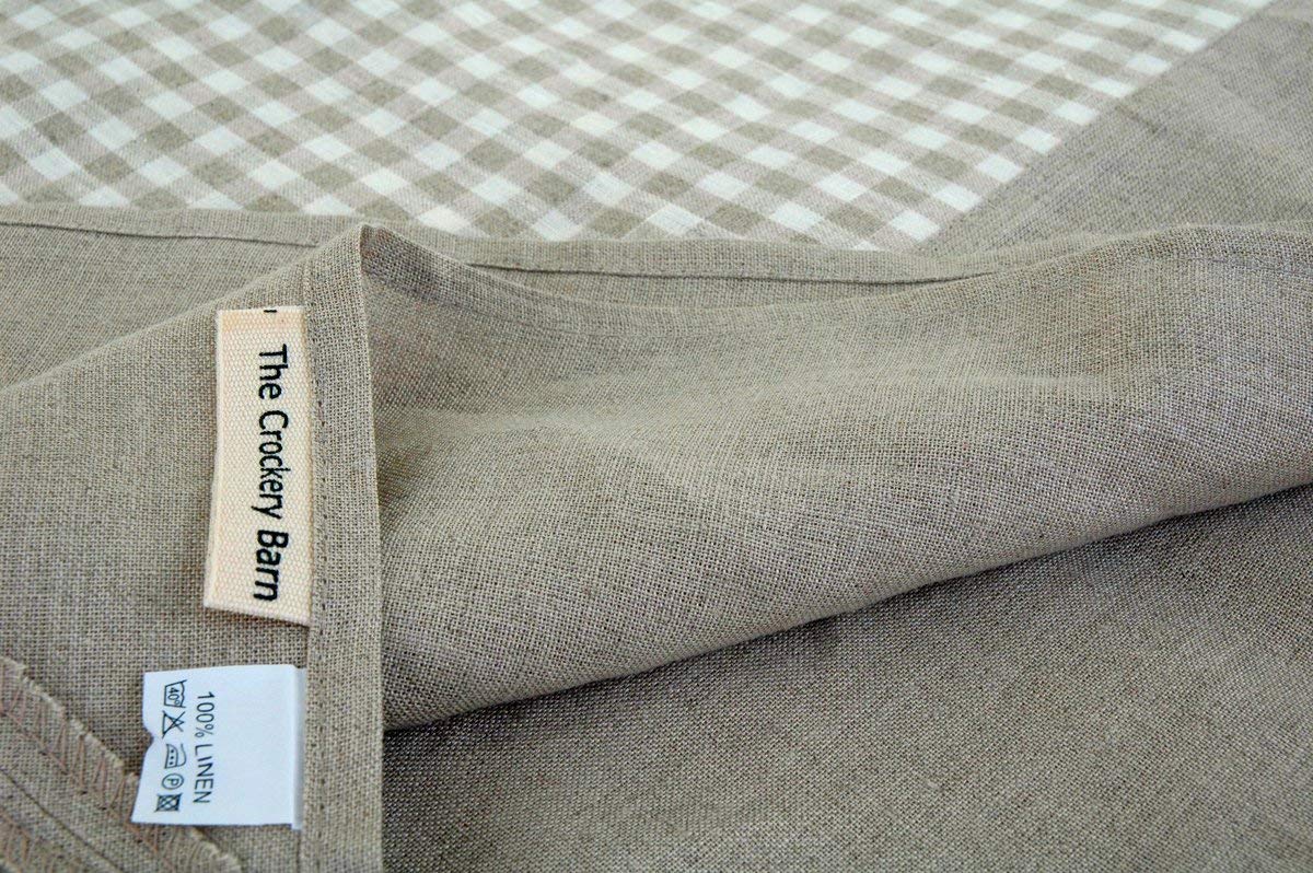 Linen Checked Tablecloth 300x180cm
