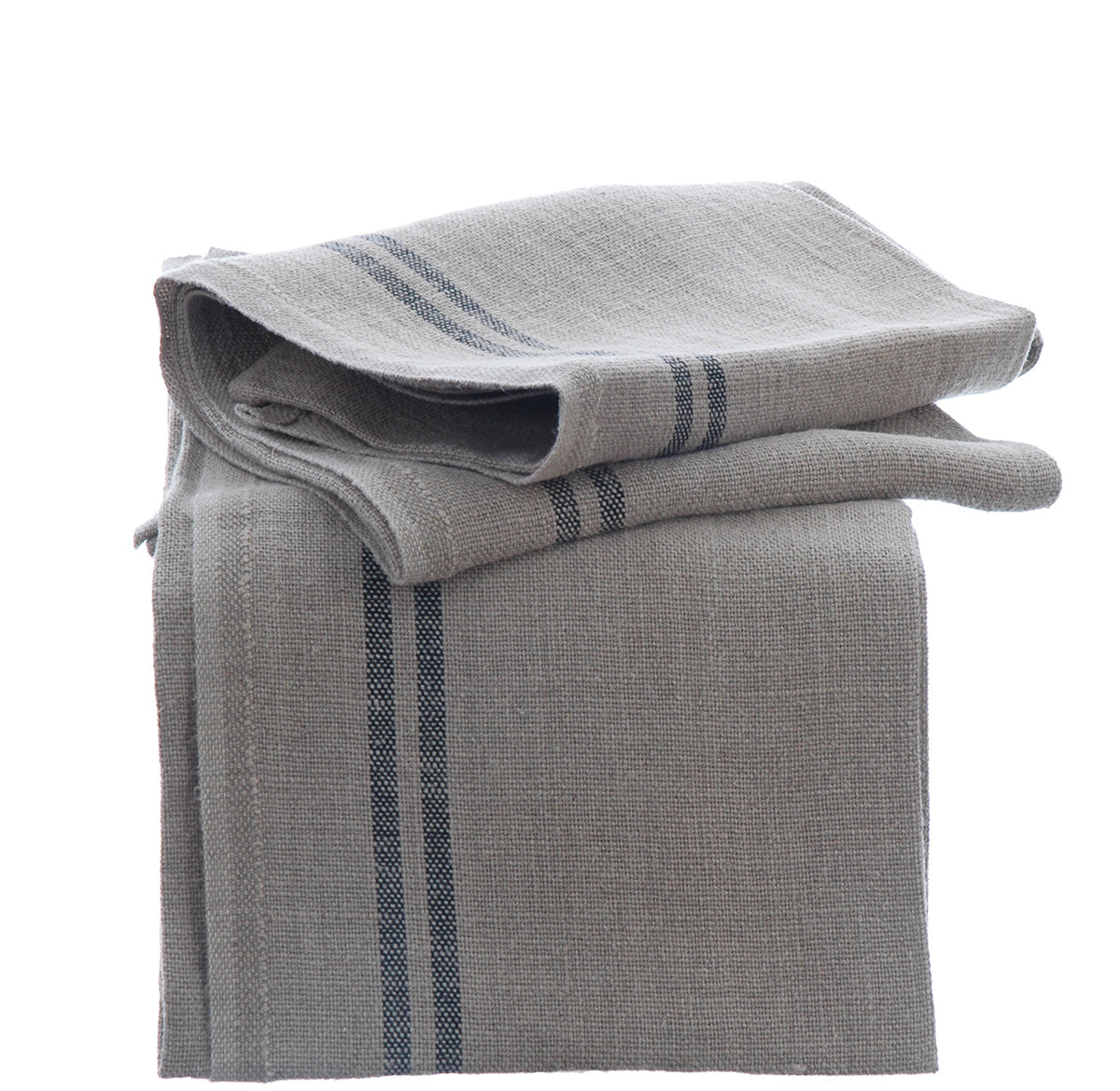 Large Pure Linen Tea Towels with Black Stripe Detail 72x50cm