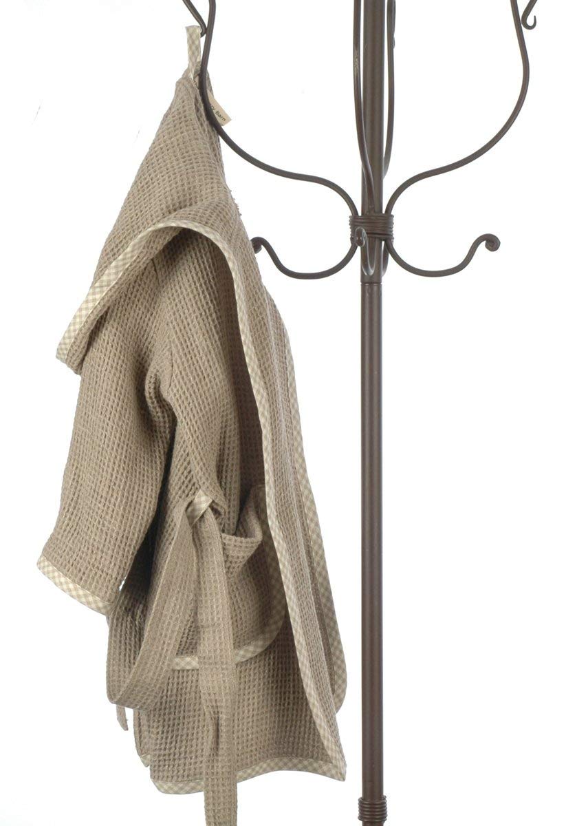 Child's Pre-washed Hooded Linen Bath Robe with 2 Pockets