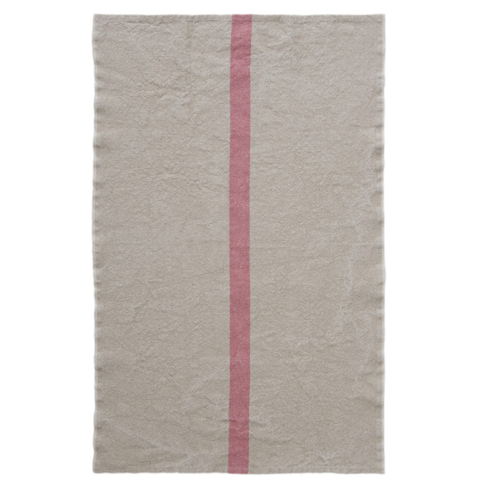 Pure Flax Linen Tea Towel With Stripe detail