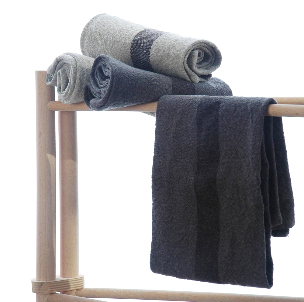 linen tea towels in vintage dark grey