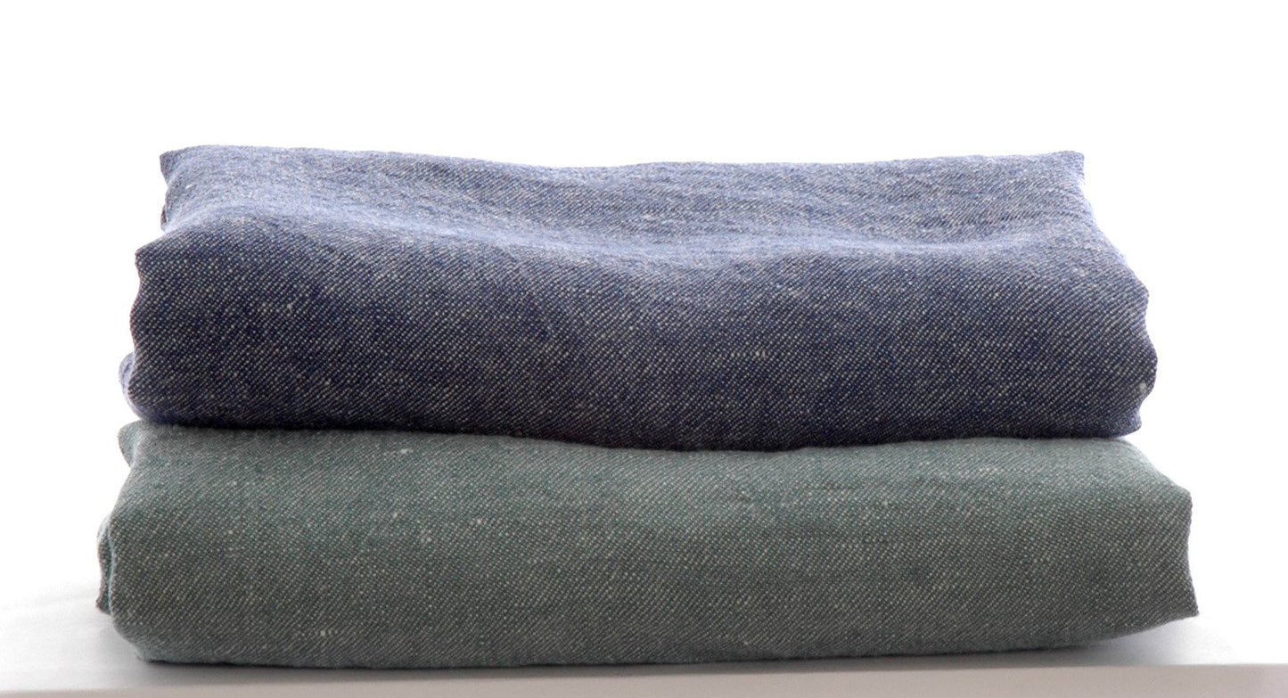 Denim style pure linen table runners