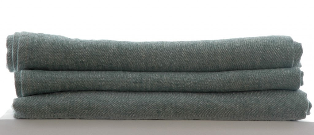  large Pure Linen Tea Towels in Denim Green 80x50cm