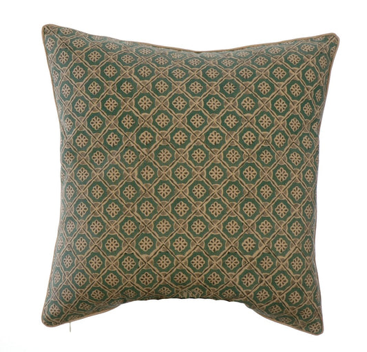 Potager Collection Cotton Cushion in Duck Egg Tessera 50x50