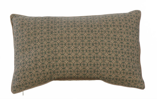 Potager Collection Cotton Cushion in Duck Egg Rings 30x50