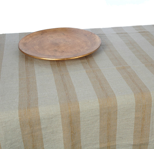 Superb Quality Linen Gold Stripe Tablecloth in 3 sizes