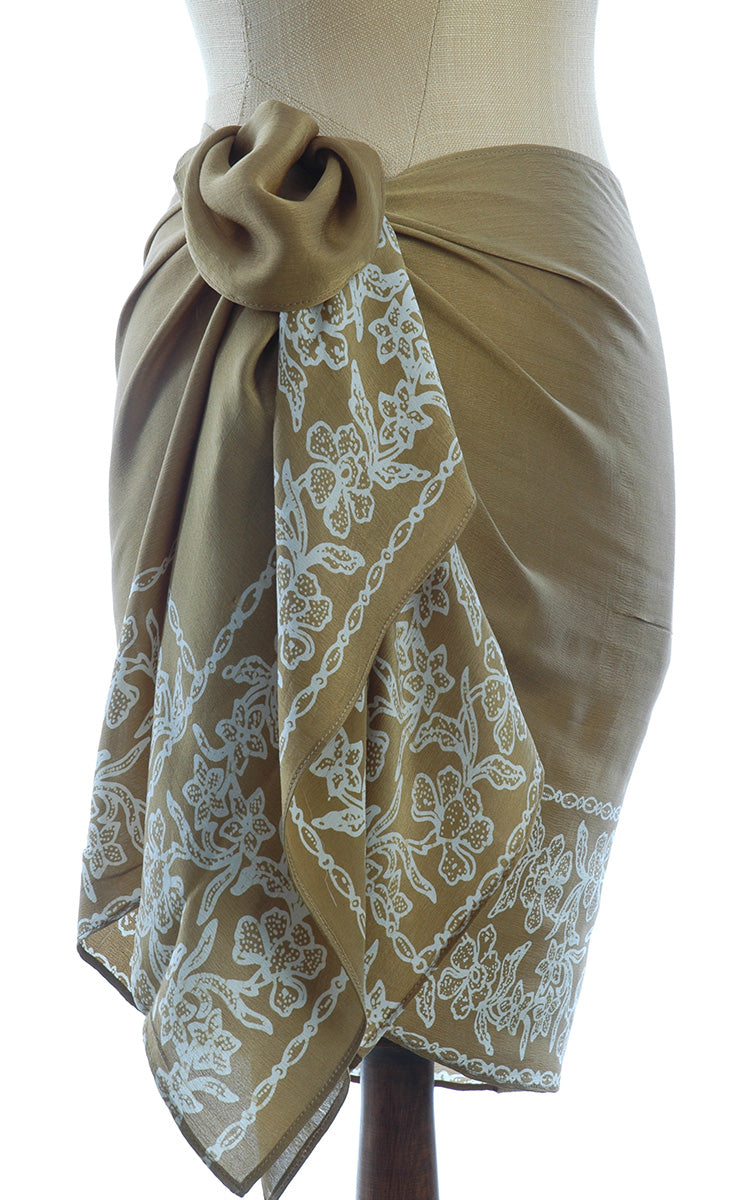 Pure Silk Webs Short Sarong/Scarf in Buttercup