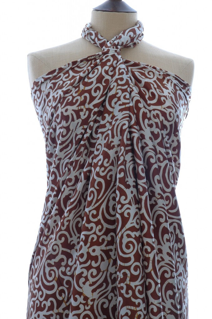 Pure silk sarong and wrap in chocolate from Your Sarong