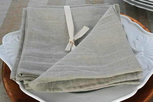 2 French Stonewashed Linen Napkins