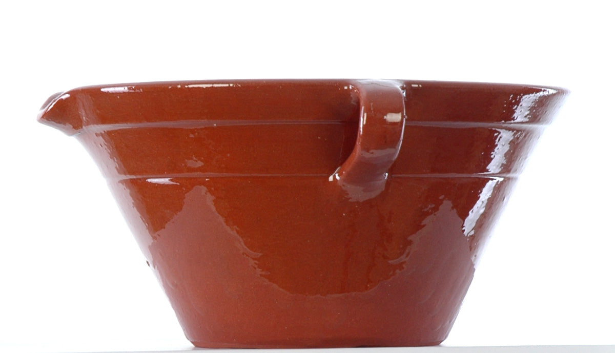 Large terracotta serving/mixing bowl with pouring lip HAND THROWN AND BEAUTIFUL