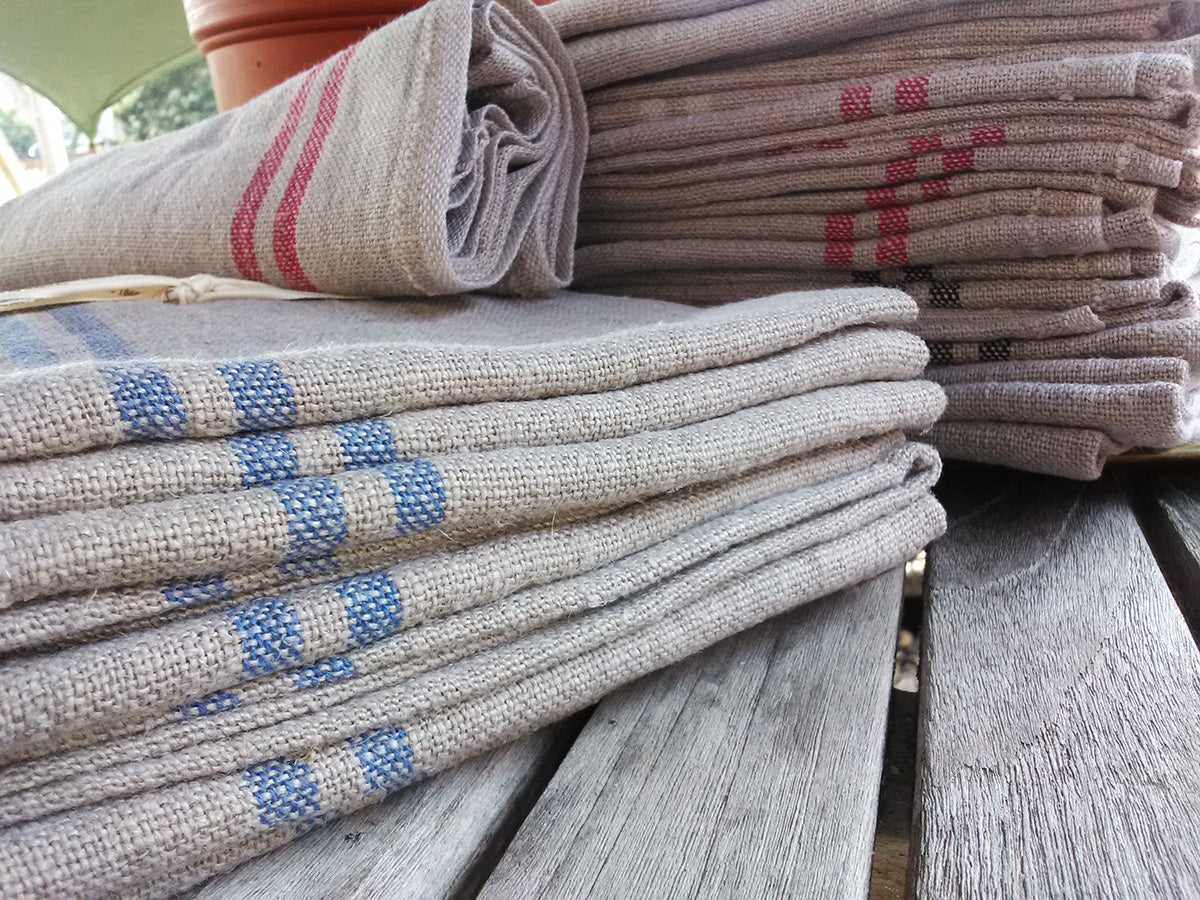 French linen tea towels pre-washed